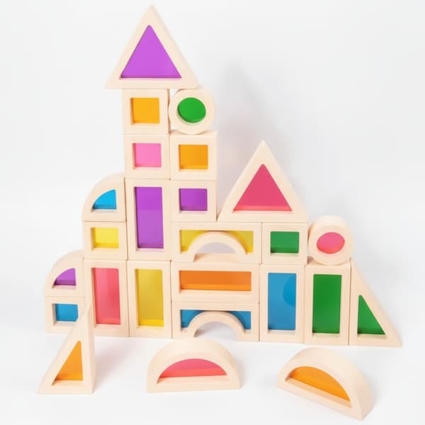 Puiset pinoamislelut 25-pc Acrylic Rainbow Blocks