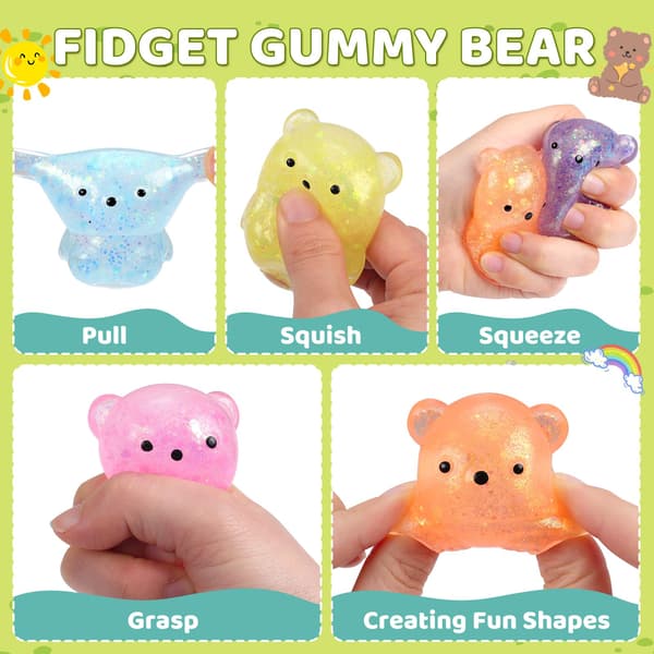 24-pack björnstress-squishyboll, Fidget Taba Squishy-leksaker för barn 24 Pack Bear Stress Balls