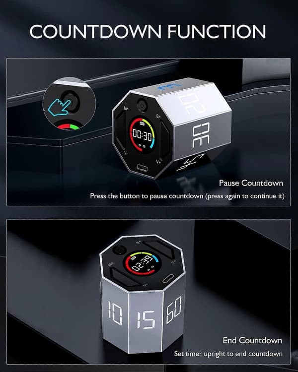 Magnetisk Visuell Pomodoro-timer med Flip Nedtelling, Siste 2025-modell