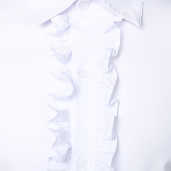 Smoking skjorter for menn, slim fit, med rysjer, til bryllup og middag, hvit, størrelse M white M