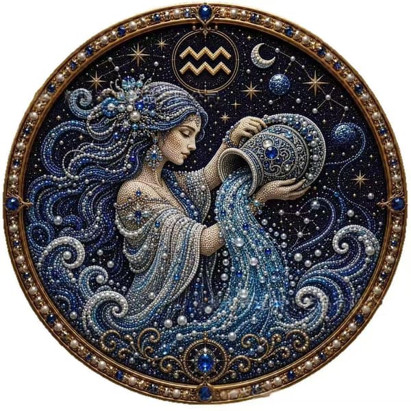 Perle 12 stjernetegn kunstsæt Tolv konstellation diamantmaleri perlesæt 20 * 20cm Gemini