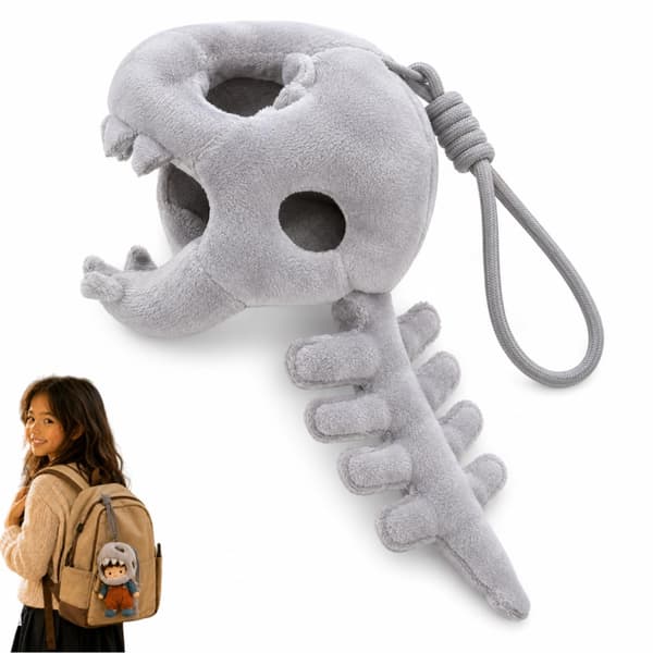 Dinosaur Skelet Hat til Tøjdyr, Plysdukke Kostume (Grå) Grey