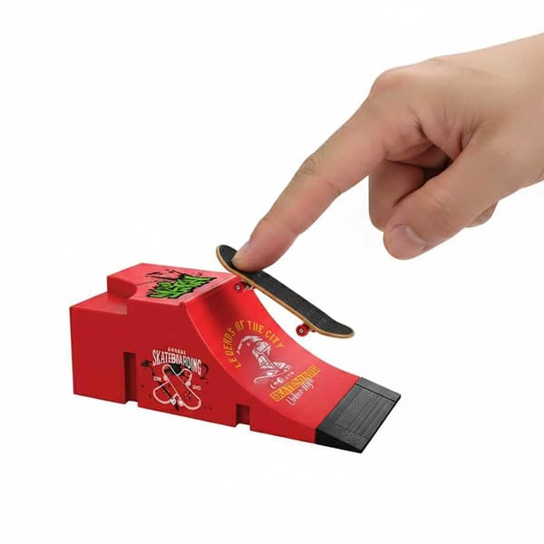 Fingerboard Skate Park Set, Mini Finger Ramp Hinder Träningsleksakssats (C) C