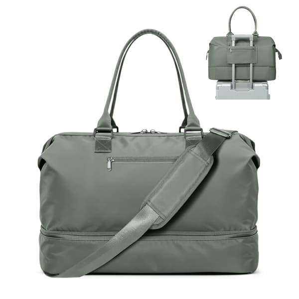 Resväska Weekender Bag Dam Tote Carry On Väskor Med Skofack L2-Green