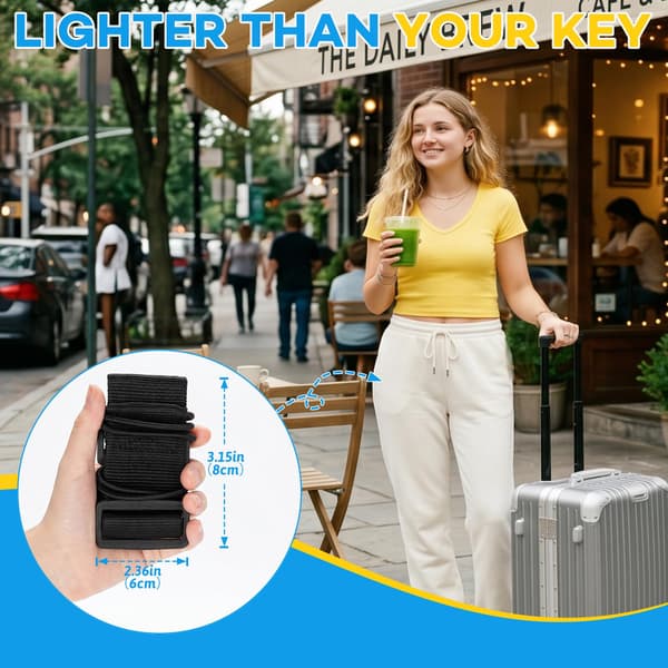 6-pack justerbara multifunktionella bagageanslutningsremmar för resväskor Luggage Straps - 6PCS