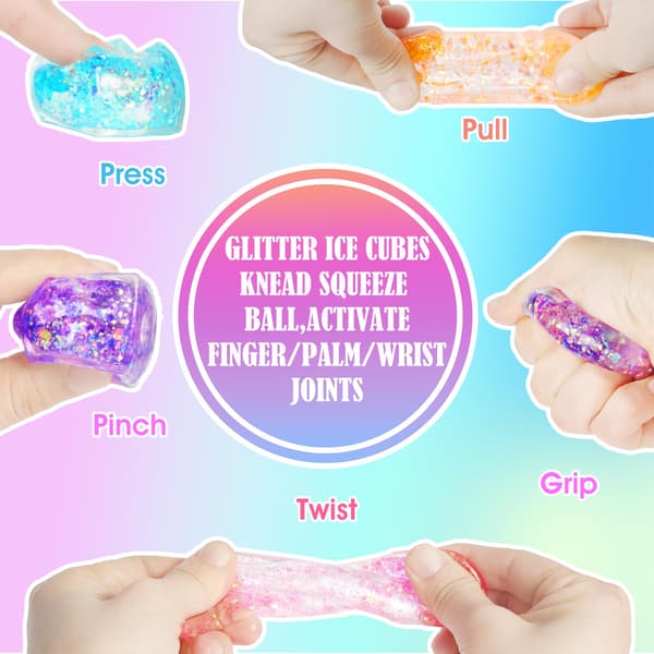 24-pack långsamt stigande isbit Squishy Stressbollar, Stresskub för vuxna och barn 24p Stress Cube