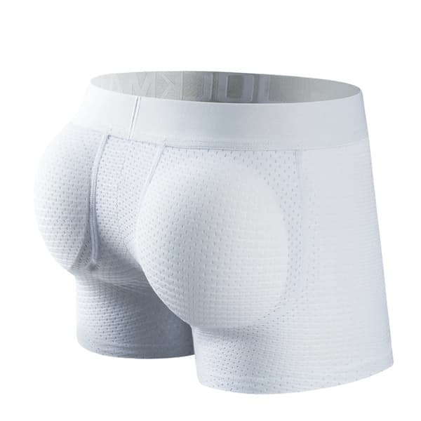 Boxershorts för män, vadderade med höftkuddar, vit, storlek L White L