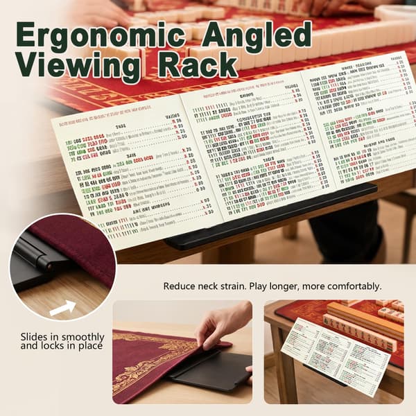 expgaze Mahjong kortholder til bord, under måtte, skyd ind, vinklet visningsstativ, foldbart 3D-printet pladsbesparende tilbehør til amerikansk A - 01