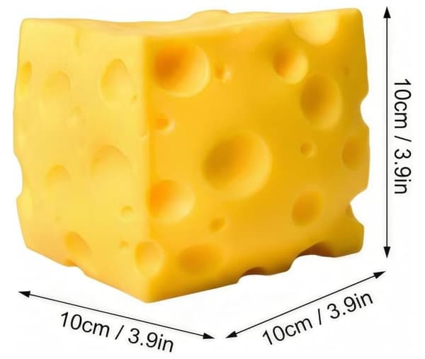 Gul osteklemmelegetøj, blød nyhed, tema osteterninger Squishy 3.9 (stor) Large