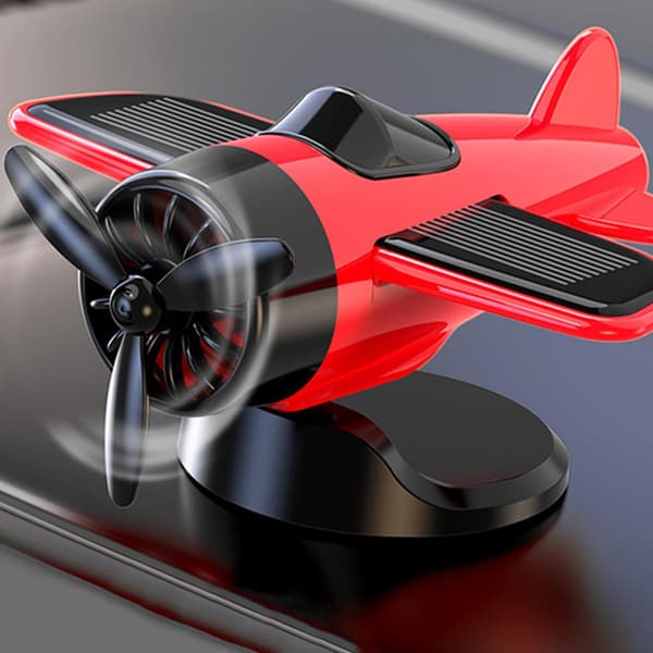 Soldriven flygplansprydnad - Roterande bilinredning Red