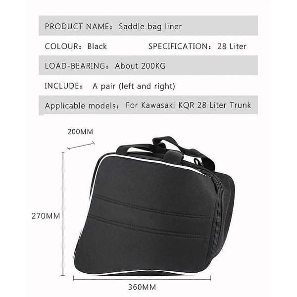 För Kawasaki Versys 1000 650 Ninja 1000 H2 SX KQR 28L Packväska Innerfoder Resväska Set