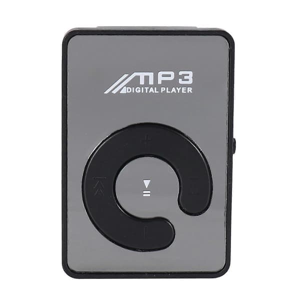 Mini spejlklip USB digital MP3 musikafspiller understøtter 8 GB SD TF-kort sort sort Black
