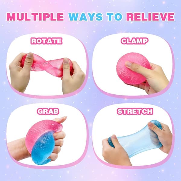 Gumdrop Squishy 3-pack, stressbollar fidgetleksaker för barn och vuxna