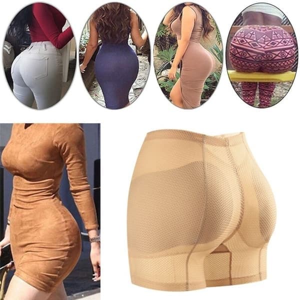 Trusser med numseløft og hoftepuder, shapewear, sort, størrelse XL black XL