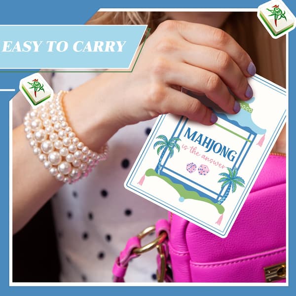 4 stk. Mahjong Shuffler Tile Mixing Card, Pastel, Lineær, Sommer Pastel / Linear / Summer