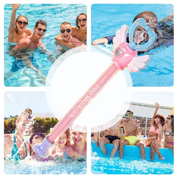 Vannsprutere for barn, tryllestavdesign, vannsprutende badeleke Pink