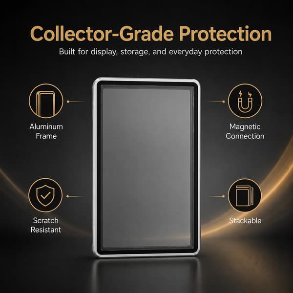 PSA Slab Case, Magnetiskt 9-punktslås Display Protector, Silver Silver