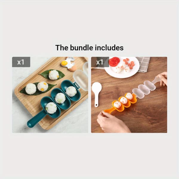Risbollsformare Shaker 1-pack, DIY 3-håls | Risbollsformare shaker 1-pack och DIY 3-håls minisushiform för barnens bentolåda och lunch