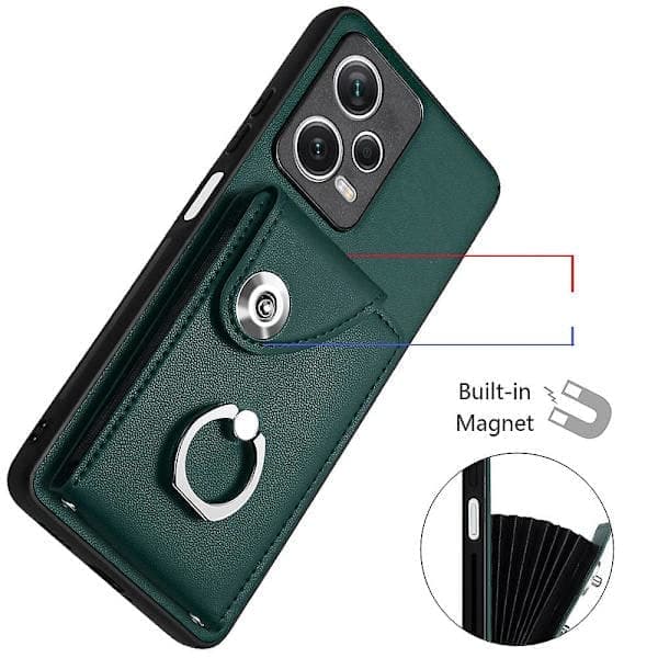 Mobildeksel med kortholder (Global Communication) til Xiaomi Redmi Note 12 Pro+ 5G (grønn)