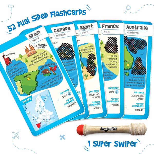 Imagimake Mapology World Flash Cards för barn 8+ år World Flashcards