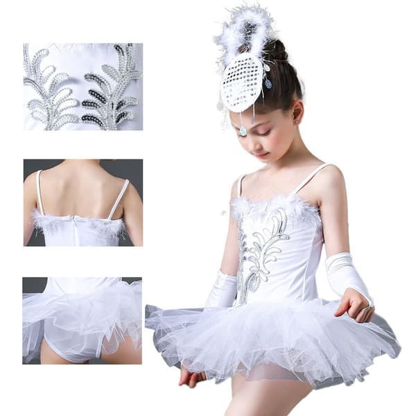 Flickors sekvenspärlor balettdans tutu klänning trikåföreställning, storlek 110cm 110cm