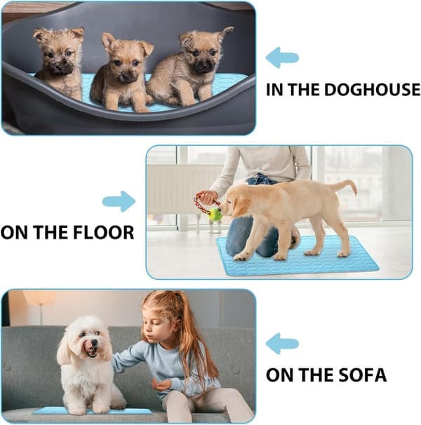 Kølemåtte til hunde og katte, kølemåtte til kæledyr, pude der køler, til katte og små hunde - Selv - Blå/grå Blå 40*30CM Blå 40*30CM Blue 40*30CM