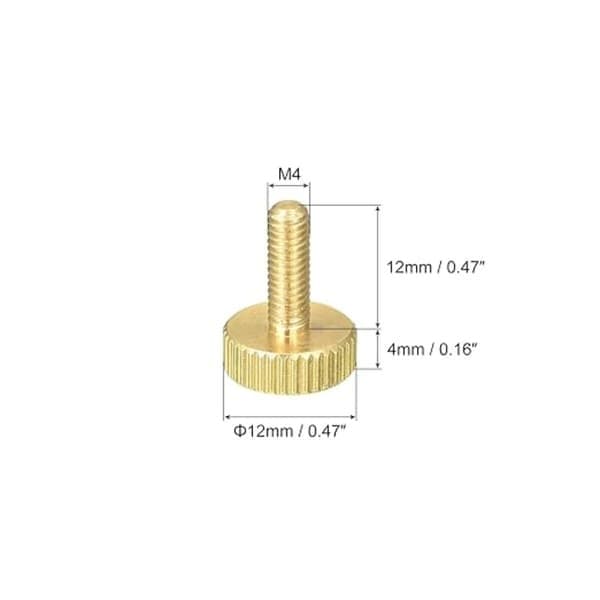 5 kpl pyällettyjä peukaloruuveja, litteä pää, M4x6mm M4x6mm