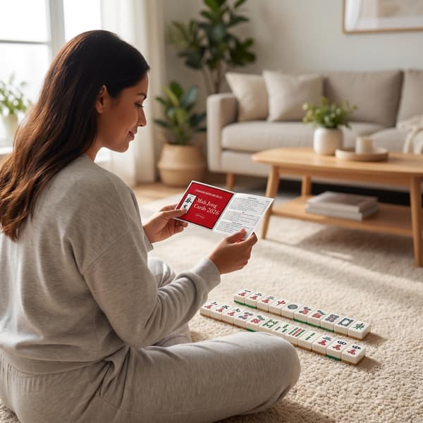 Mahjongkort 2026 4 st Mah Jongg-kort Stor text, lättläst