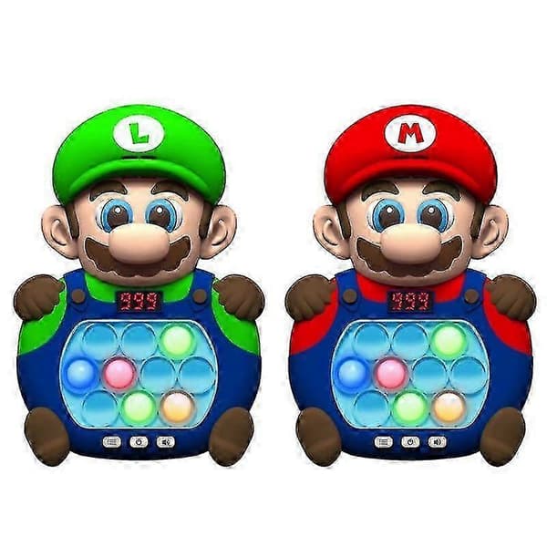 Super Mario Quick Push Spillekonsol, Pop Puzzle Fidget Legetøj til Børn med Mario og Luigi Tema