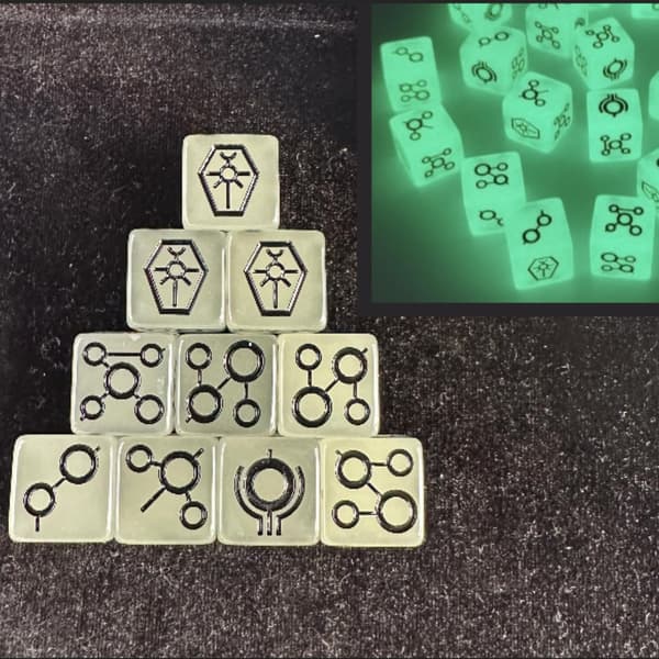 Space Grim Reaper terningesæt 20 stk, 16 mm selvlysende terninger til DND, MTG, RPG, Tenzi, Farkle, Yahtzee, Bunco, rollespil Space Zombies