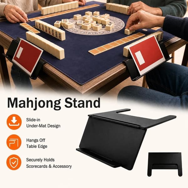 Mahjong kortholder til bord, under måtte, skyd ind i stativ, vinklet visningsstativ, foldbart 3D-printet pladsbesparende tilbehør, ideelt tilbehør til