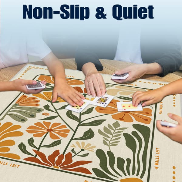 Orange Beige Grøn Boho Blomster Mahjong Måtte til Bord 31.5\"x 31.5\" Green Boho