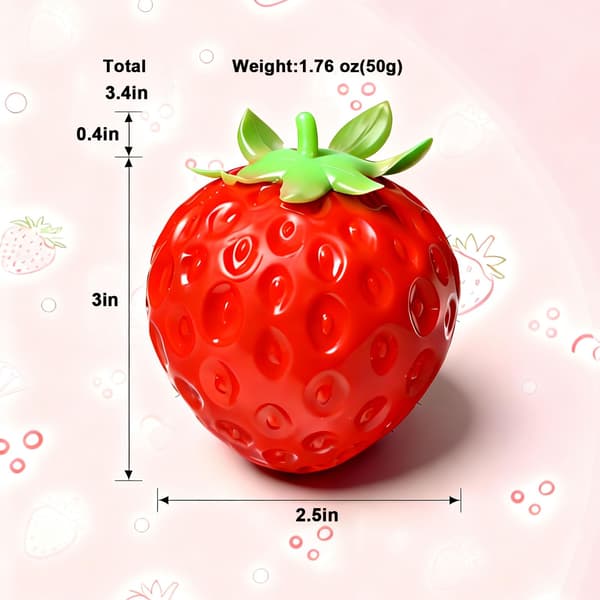 Jordgubbs-Squishy, 2-pack Stresslindrande Fidget Sensorisk Fruktklämleksak 2 Pcs Strawberries