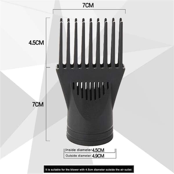 Professionel Universal Hårtørrer Diffuser Luftstrømsbeskyttelseshætteholder Dyse Sort Plast Dobbelt Greb Diameter 4,2-4,5 CM