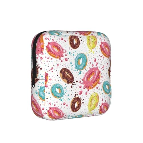 Donut Donuts Menstruationspose til kvinder, bærbar hygiejnebindspose til pung, små makeuptasker Donut