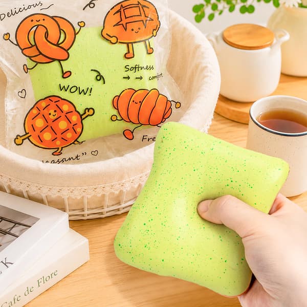 Bröd Smör Squishy Långsamt Stigande Kläm Fidget Squishies Leksaker (Grön) Bread Stick-1p-green