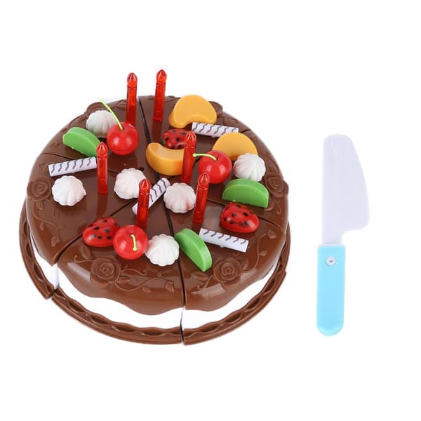 Chokoladekagesæt, udsøgt DIY-skærelegetøj til alderen 3+ (Chokolade 37-dele Express Box Sæt)