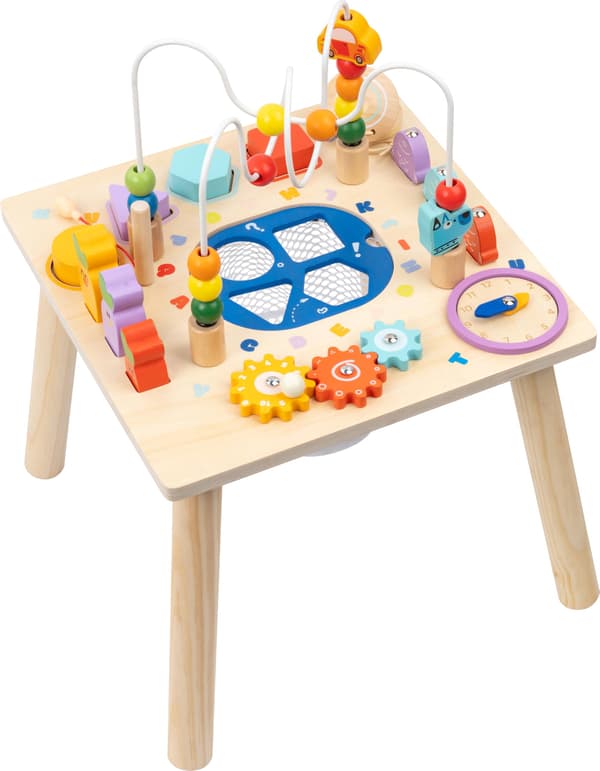 Babyaktivitetsbord til 1-årige, trælegetøj til læring