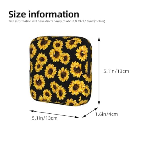 Smuk solsikke efterårsblomst periode taske til kvinder, bærbar hygiejnebind periode pose til pung, små makeuptasker Sunflower