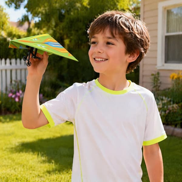 Fjernstyret papirflysæt, med gyro-stabilisator, dobbelte propeller, DIY elektrisk RC-flysæt, pædagogisk RC-svævefly-samlelegetøj til børn A