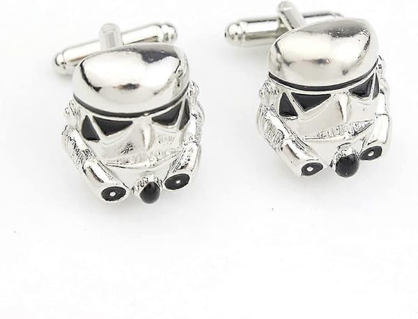 Star Wars Stormtrooper Herre Nyhet Mansjettknapper i Sølv Sink Legering + Gavepose_CP