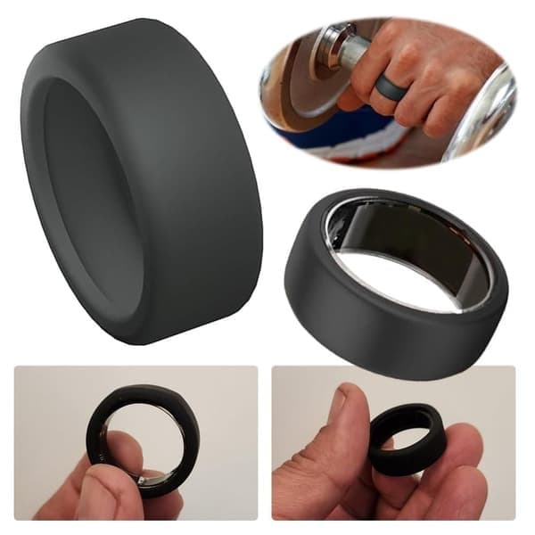 Silikonringskydd för smart ring, Svart, Storlek M Black M