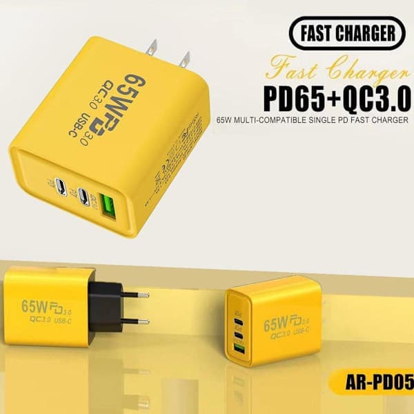 65W USB C hurtiglader, PD USB C vegglader, EU-plugg hurtigladeadapter