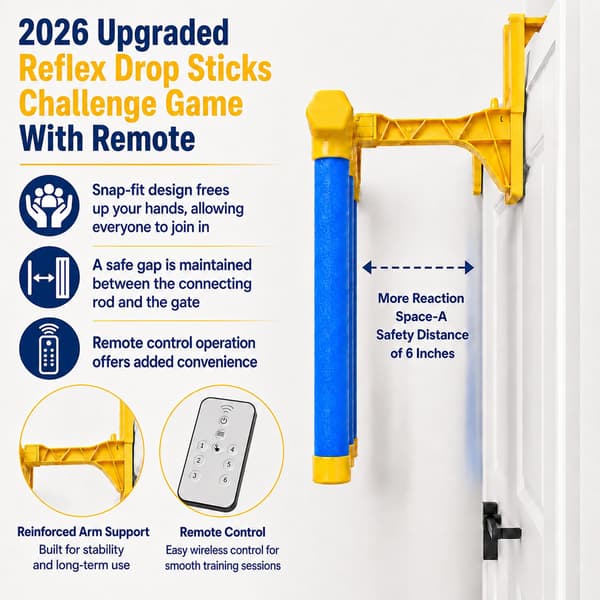 Oppgradert Reflex Drop Sticks Utfordringsspill med fjernkontroll Blue(w/ Remote Control)