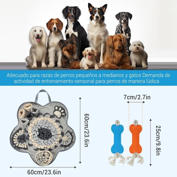 Hundesnusemåtte, smart hundelegetøj, skridsikkert smart legetøj, trykbestandig snusemåtte, legemåtte til store og små hunde