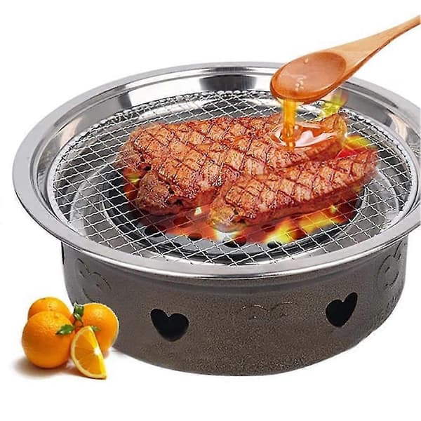Rund grillrist i rustfrit stål, non-stick grillbageplade