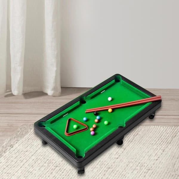 1 stk. Mini Bordplade Pool Sæt Billard Spil Bærbart Mini Poolbord Skrivebordsspil Kugler Poolkøer Trekant Rack Kompakt PP Materiale Egnet