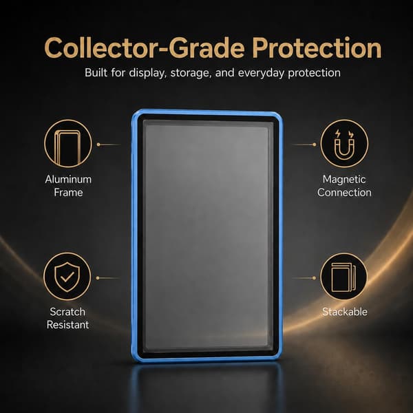 PSA Slab-fodral, magnetiskt 9-punktslås Display Protector, Blå Light Blue