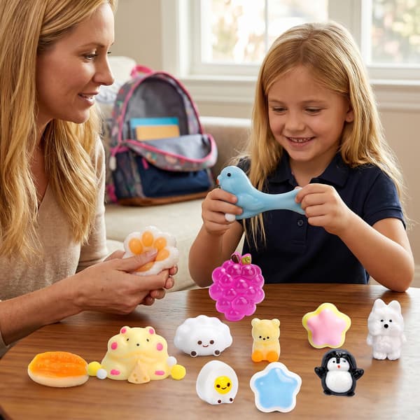 14 stk. Taba Squishy Legetøjssæt, Blødt Klemme Fidget Sanselegetøj til Børn Multicolor