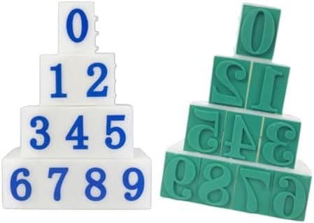 Sæt med 10 nummerstempler til håndværk og undervisning gummistempel fra 0 til 9 numre til kortfremstilling og kunsthåndværk bærbart K